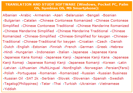 Translation and Study software for multiple Languages from Lingvosoft